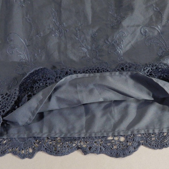 Abercrombie & Fitch Dress Womens XS Off Shoulder Blue Floral Boho Embroidery - Picture 4 of 11